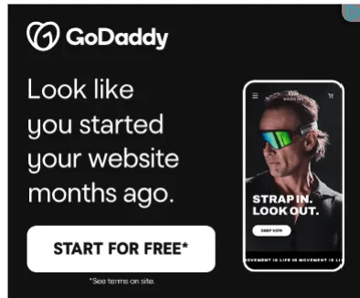 Placeholder advertisement, website builder