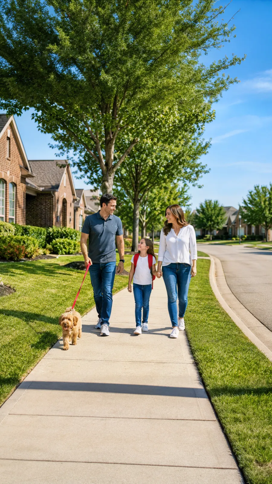 A walkable neighborhood street in Burleson